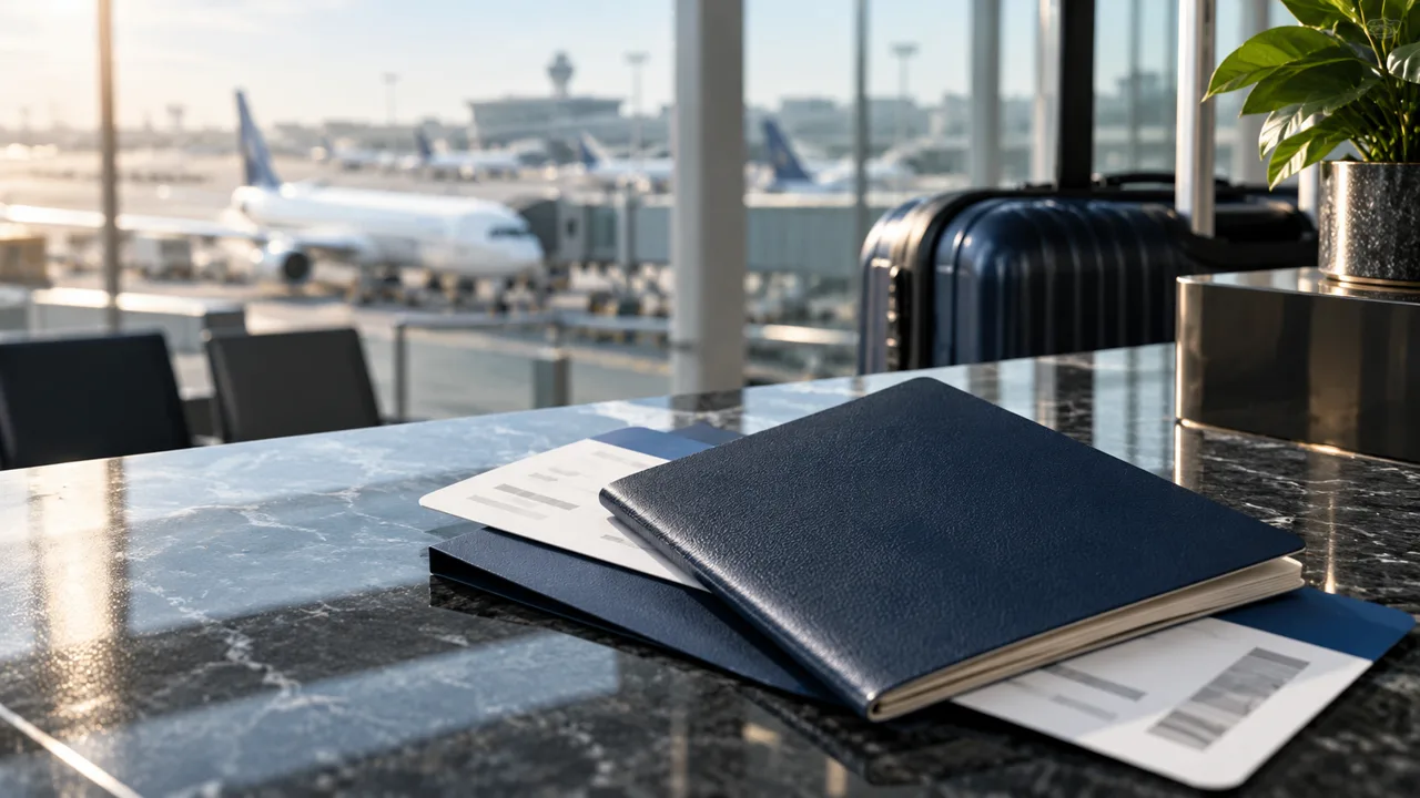 Travel documentation prepared at an airport